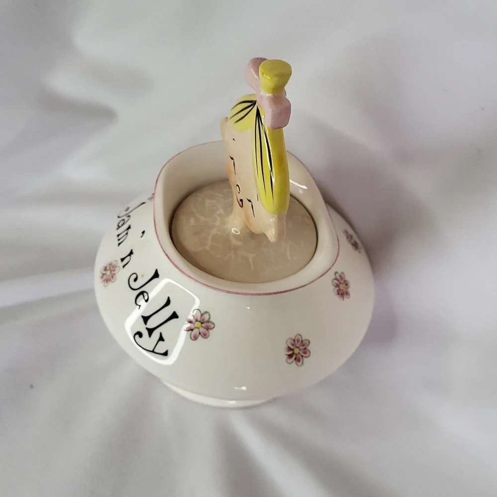 Vintage Kitsch Jam n Jelly Jar 1950s 1960s Jolly Jar Made In Japan Crazing